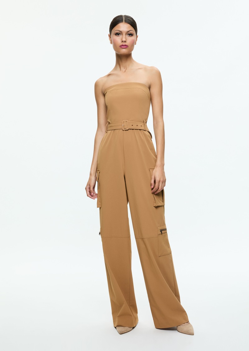 alice + olivia SACHIKO STRAPLESS CARGO JUMPSUIT