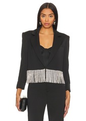 Alice + Olivia Shan Cropped Fringe Blazer