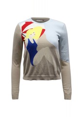 Alice + Olivia Alice & Olivia Sunbather Knit Long-Sleeve Sweater in Multicolor Cotton