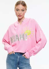 alice + olivia SUNNY BOXY CROPPED HOODIE