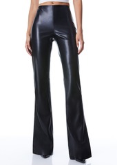 alice + olivia TEENY VEGAN LEATHER SIDE SLIT PANT