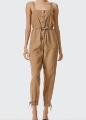 Alice + Olivia Tiana Button-Front Patch-Pocket Jumpsuit