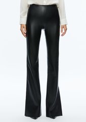 alice + olivia TINA VEGAN LEATHER SPLIT HEM PANT