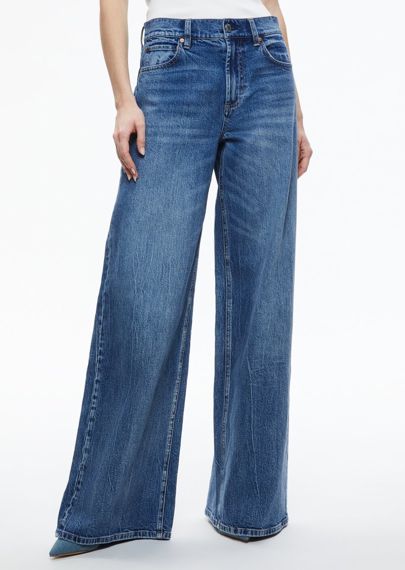 alice + olivia TRISH MID RISE BAGGY JEAN