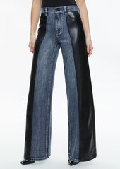 alice + olivia TRISH VEGAN LEATHER BAGGY JEAN