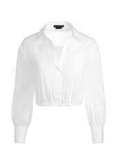 alice + olivia TRUDY CROPPED BUTTON DOWN