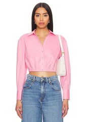 Alice + Olivia Trudy Cropped Pleated Top