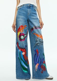 alice + olivia TUCKER PAINTED JEAN