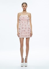 alice + olivia VELIA EMBELLISHED STRAPLESS MINI DRESS