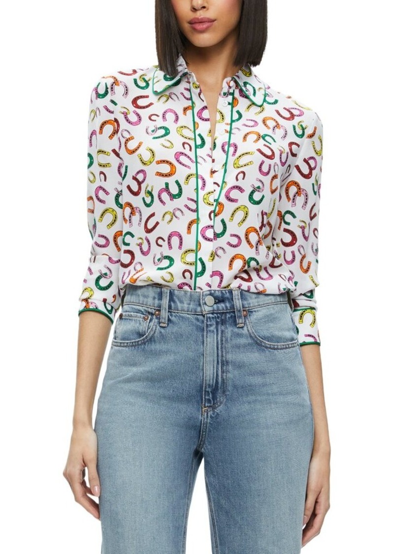 alice + olivia Willa Silk Top