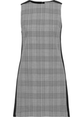Alice + Olivia Woman Clyde Prince Of Wales Checked Woven And Cady Mini Dress Black
