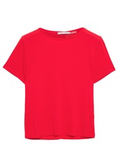 Alice + Olivia Woman Classic Cropped Stretch-jersey T-shirt Red