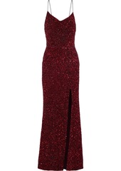 Alice + Olivia Alice Olivia - Diana split-front sequined tulle gown - Red - US 10