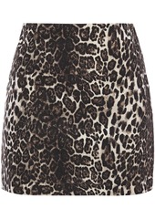 Alice + Olivia Woman Elana Metallic Cotton-blend Leopard-jacquard Mini Skirt Animal Print