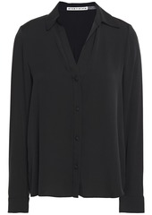 Alice + Olivia Woman Eloise Silk-blend Shirt Black