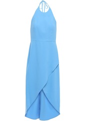 Alice + Olivia Woman Kristy Wrap-effect Crepe Halterneck Dress Azure