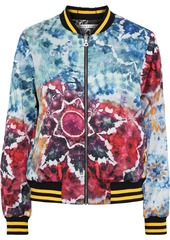 Alice + Olivia Woman Lonnie Reversible Tie-dyed Satin Bomber Jacket Multicolor