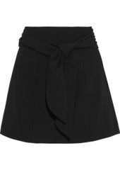 Alice + Olivia Woman Mayson Tie-front Crepe Mini Skirt Black