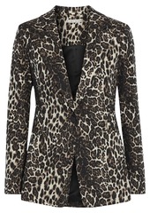 Alice + Olivia Woman Toby Metallic Cotton-blend Leopard-jacquard Blazer Animal Print