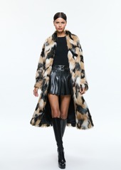 alice + olivia YETTA DROP SHOULDER FAUX FUR MAXI COAT