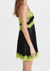 alice + olivia Zaira Empire Waist Lace Trim Dress