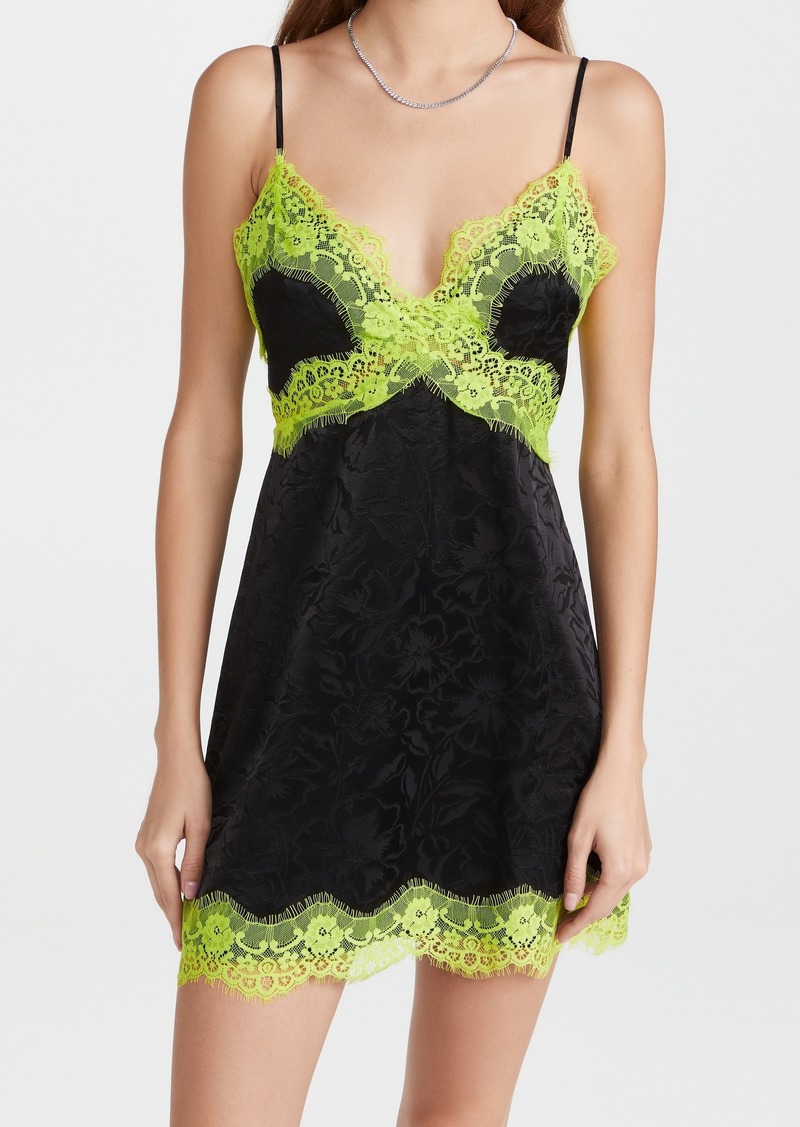 alice + olivia Zaira Empire Waist Lace Trim Dress