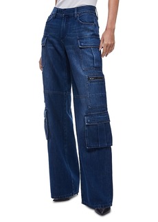 Alice + Olivia Alice and Olivia Cay High Rise Cargo Wide Leg Jeans in Lovetrain