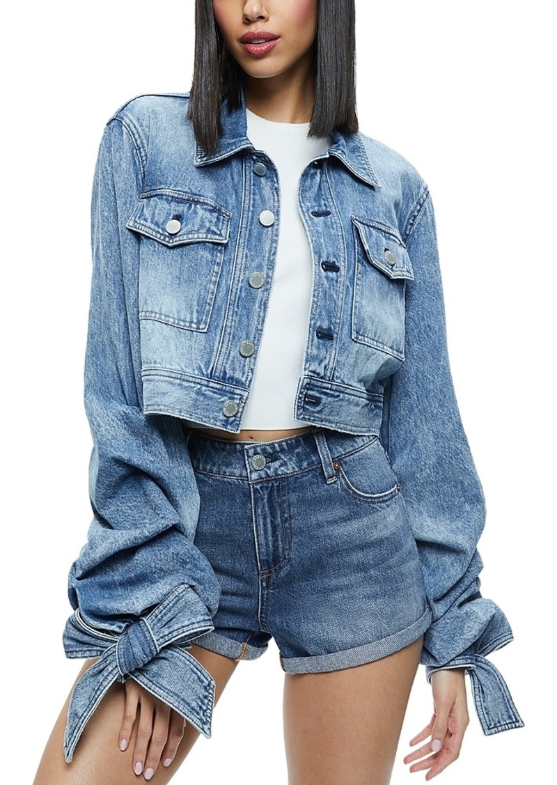 Alice + Olivia Alice and Olivia Cotton Tiff Denim Tie Cuff Jacket