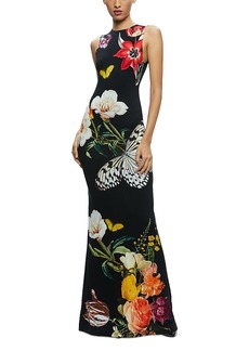 Alice + Olivia Alice and Olivia Delora Floral Print Sleeveless Gown
