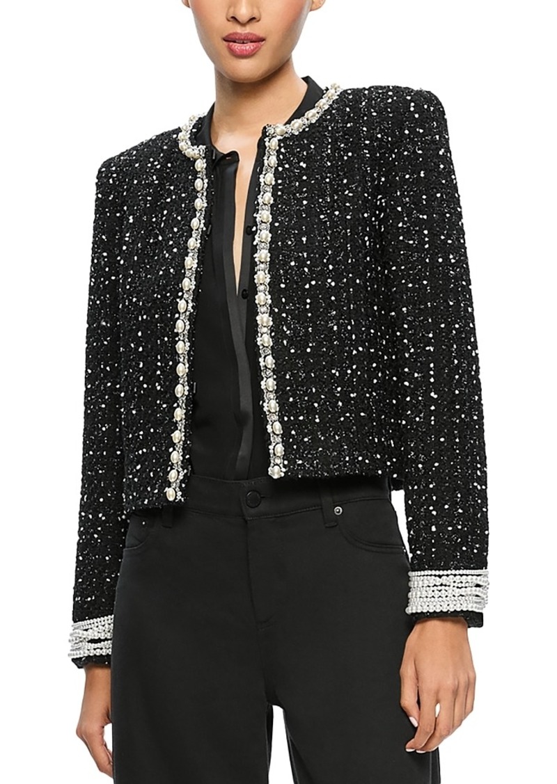 Alice + Olivia Alice and Olivia Dorian Embellished Boxy Blazer