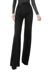 Alice + Olivia Alice and Olivia Dylan High Waisted Wide Leg Pants in Black Satin Waistband