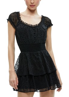 Alice + Olivia Alice and Olivia Gracie Ruffle Eyelet Romper