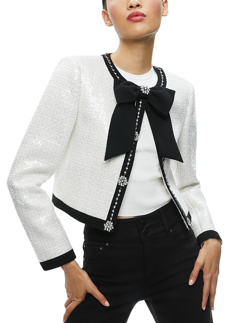 Alice + Olivia Alice and Olivia Gwyneth Embellished Cropped Jacket