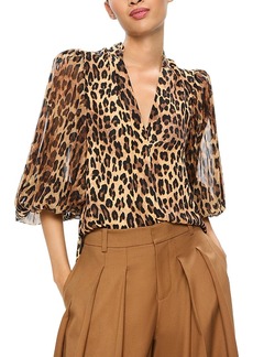 Alice + Olivia Alice and Olivia Ilan Animal Print Blouse