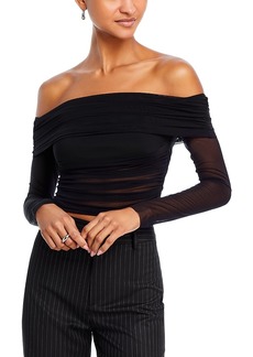 Alice + Olivia Alice and Olivia Isadola Off-the-Shoulder Ruched Top