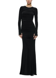 Alice + Olivia Alice and Olivia Katherina Ruched Long Sleeve Gown