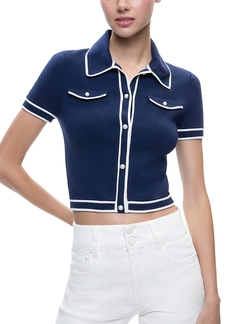 Alice + Olivia Alice and Olivia Marlena Button Front Polo Top