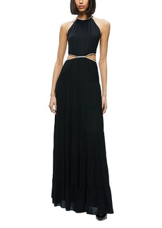 Alice + Olivia Alice and Olivia Myrtice Embellished Cutout Gown