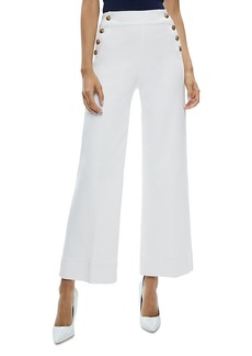 Alice + Olivia Alice and Olivia Narin High Rise Wide Leg Jeans in Off White
