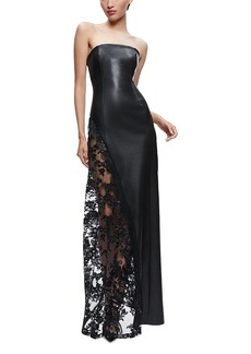 Alice + Olivia Alice and Olivia Retha Embellished Lace Strapless Gown