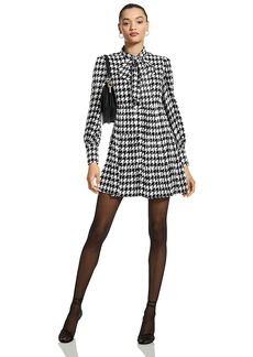 Alice + Olivia Alice and Olivia Rowen Houndstooth Bow Mini Dress - 150th Anniversary Exclusive
