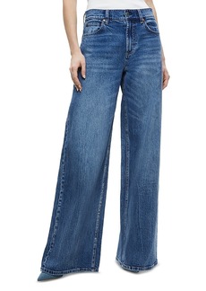 Alice + Olivia Alice and Olivia Trish Mid Rise Baggy Jeans in Broklyn Blue