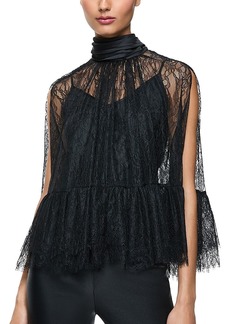 Alice + Olivia Alice and Olivia Zenon Lace Cape Top with Cami Lining