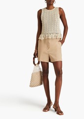 Alice + Olivia Alice Olivia - Embellished crocheted cotton top - Neutral - XS