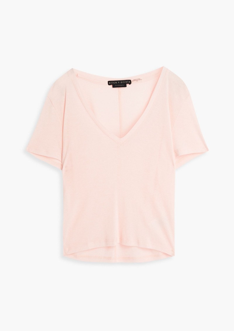 Alice + Olivia Alice Olivia - Cindy Lyocell and cotton-blend jersey T-shirt - Pink - XS