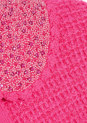 Alice + Olivia Alice Olivia - Akira cropped embellished tinsel and waffle-knit cardigan - Pink - L