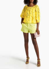 Alice + Olivia Alice Olivia - Alta floral-print cotton and silk-blend voile top - Yellow - S