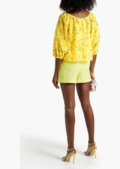 Alice + Olivia Alice Olivia - Alta floral-print cotton and silk-blend voile top - Yellow - S