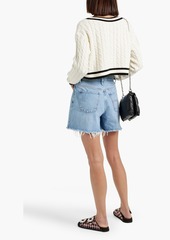 Alice + Olivia Alice Olivia - Ayden cropped cable-knit wool-blend sweater - White - XS