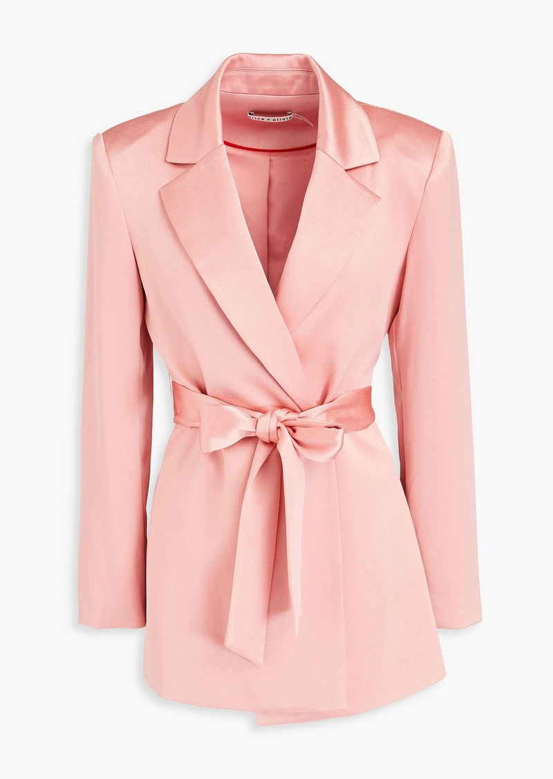 Alice + Olivia Alice Olivia - Belted satin blazer - Pink - XL